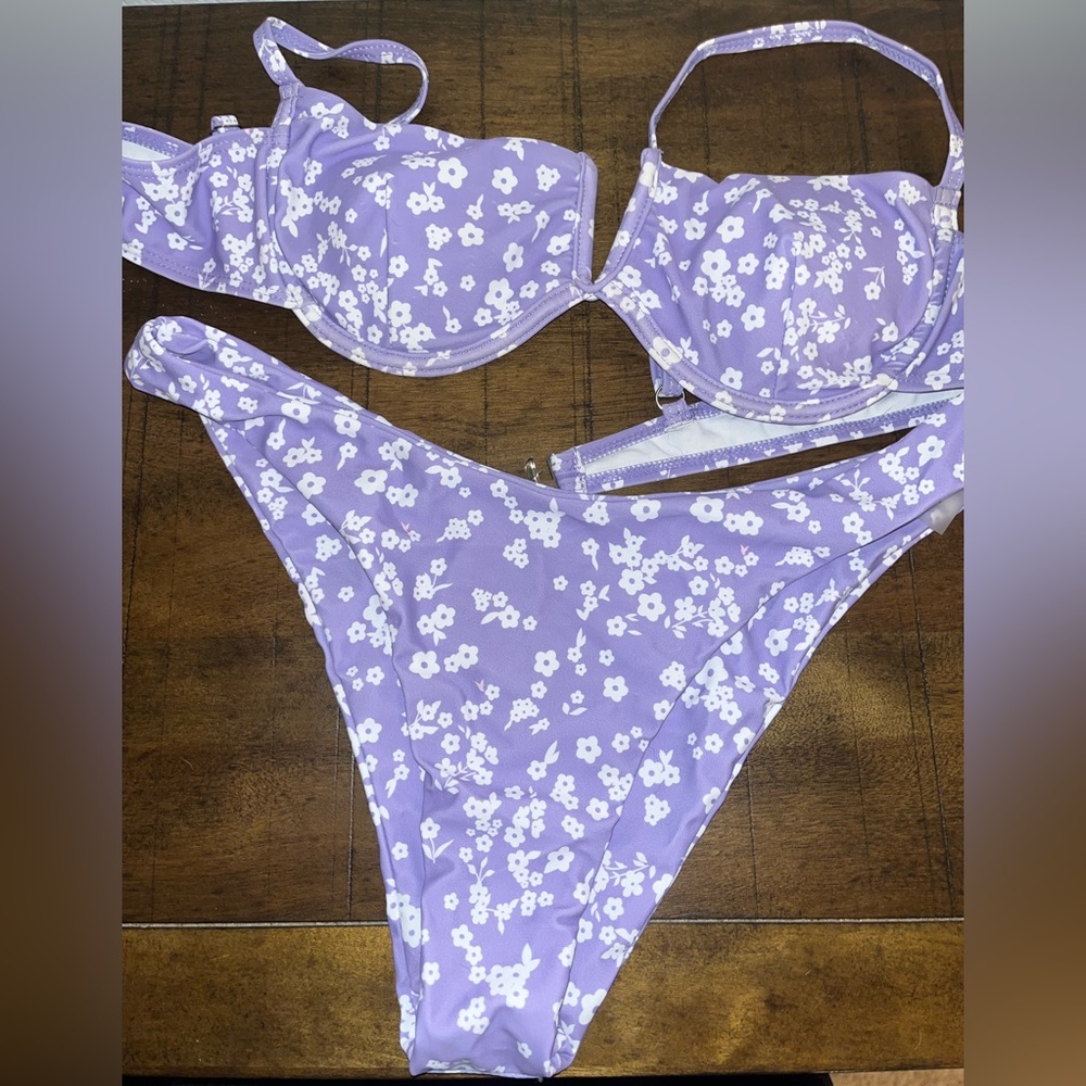 NEW floral lavender bikini